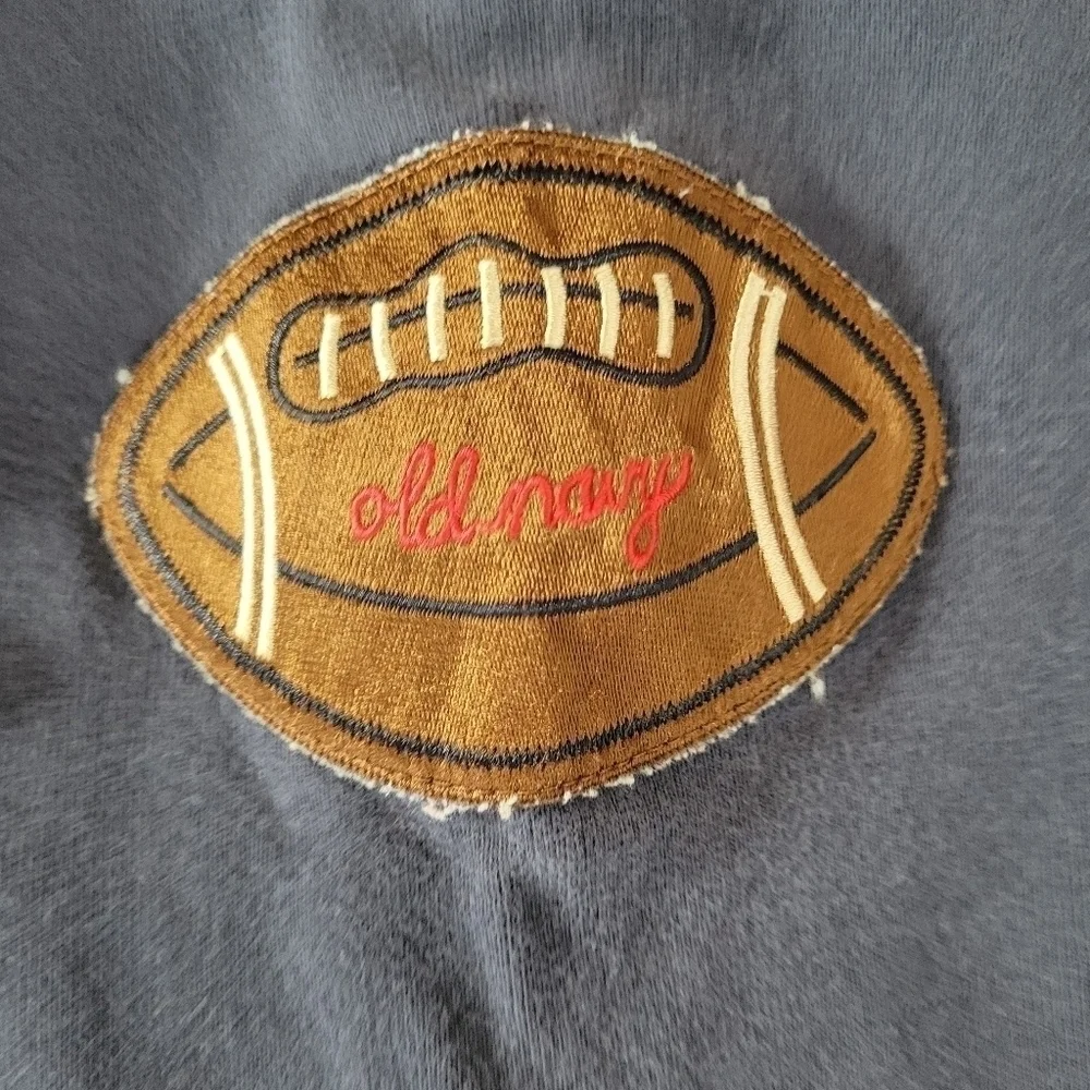 Old Navy VTG navy blue w/red & white striped football patch snap bottom 1pc 0-3m